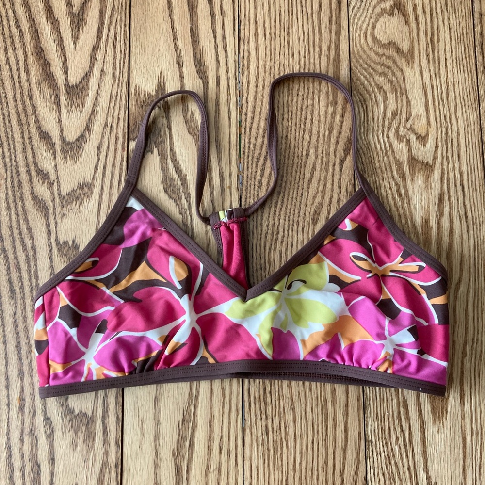 Athleta flower racerback swim top